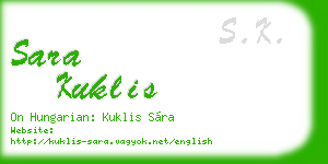 sara kuklis business card