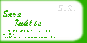 sara kuklis business card